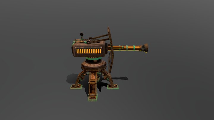 steampunk turret no clean 3D Model