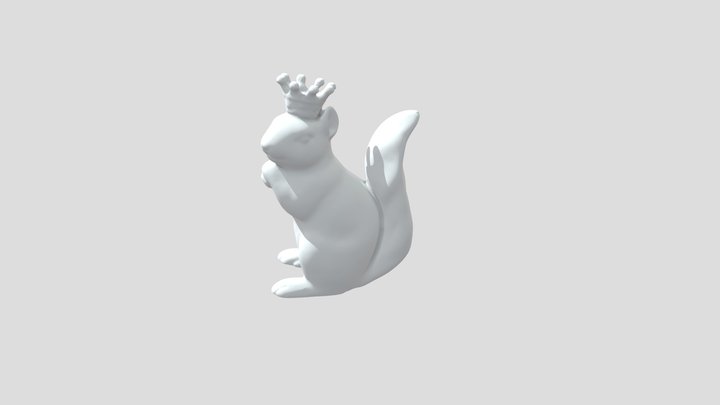 Squirrel with Crown 3D Model