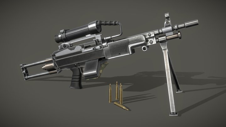 FN Minimi (Light Machine Gun) 3D Model