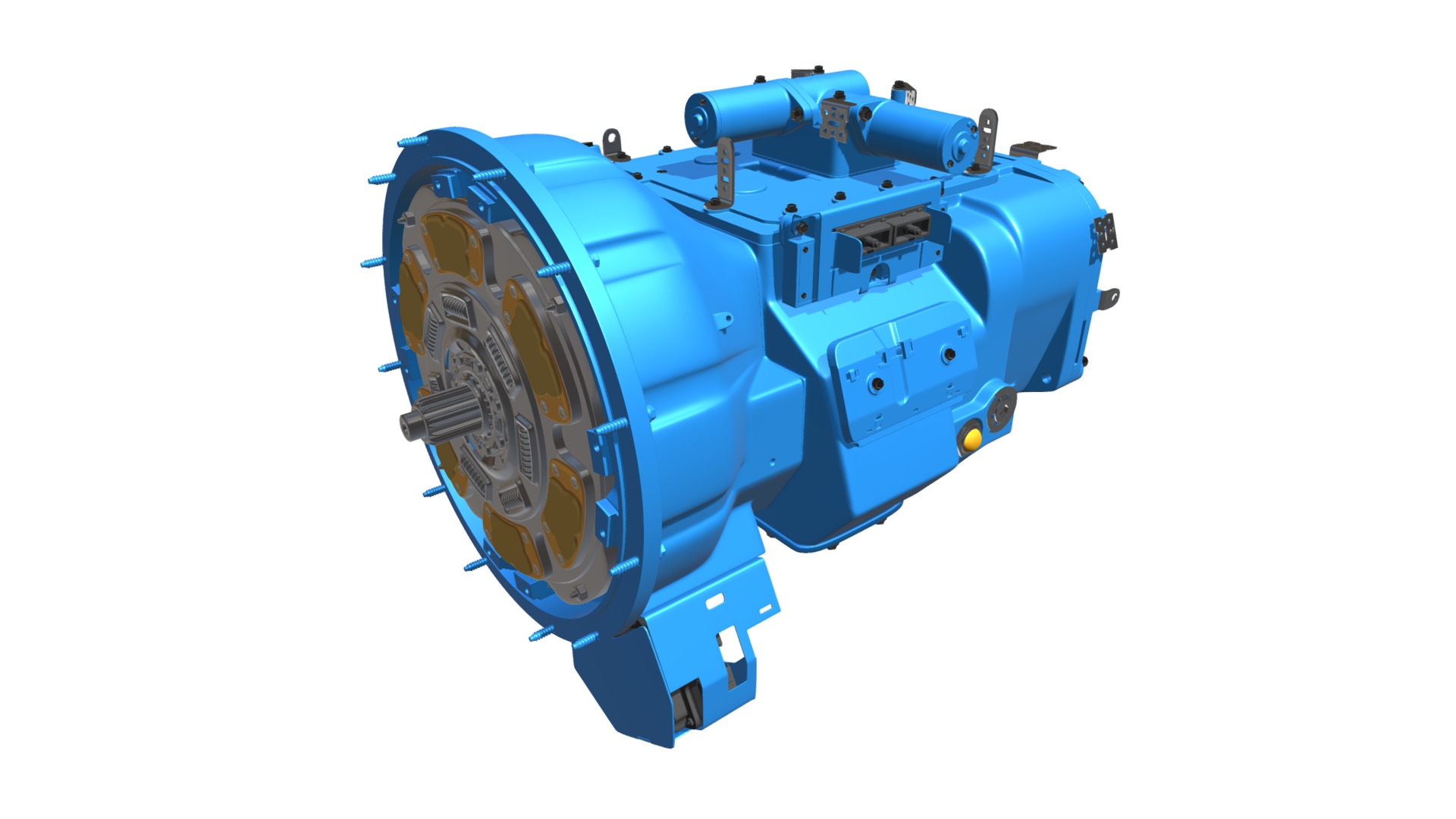 3D model Transmission - This is a 3D model of the Transmission. The 3D model is about a blue machine with a yellow center.