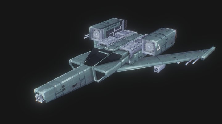 Heavy Fighter SpaceShip 3D Model