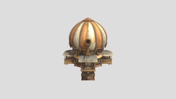 Steampunk-style airship 3D Model