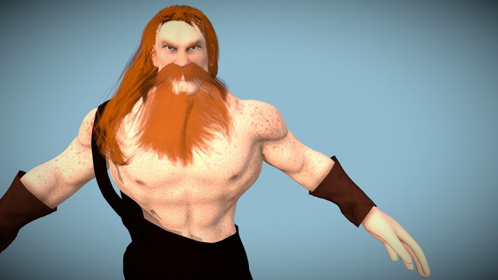 Muscle Warrior Character 3D Model