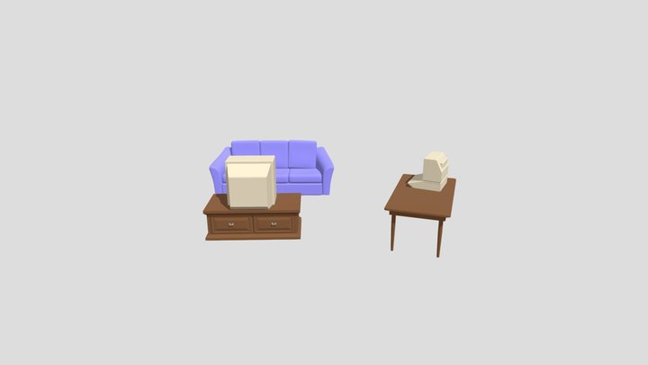 Furniture Set (3D Printable) 3D Model