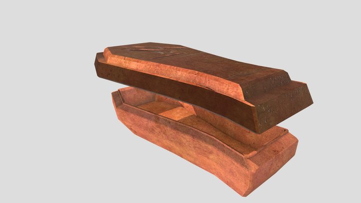 Egyptian fantasy terractotta coffin 3D Model