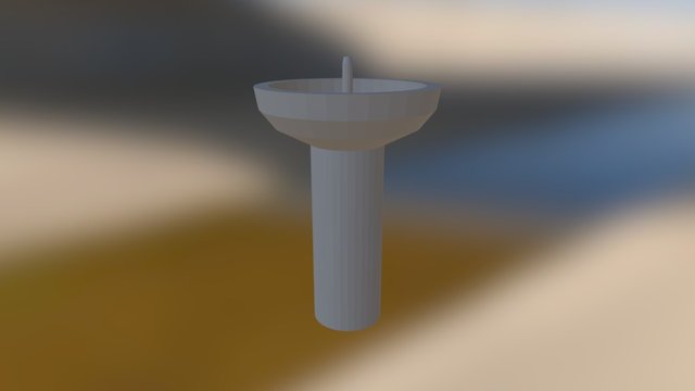 Low Poly Fountain 3D Model