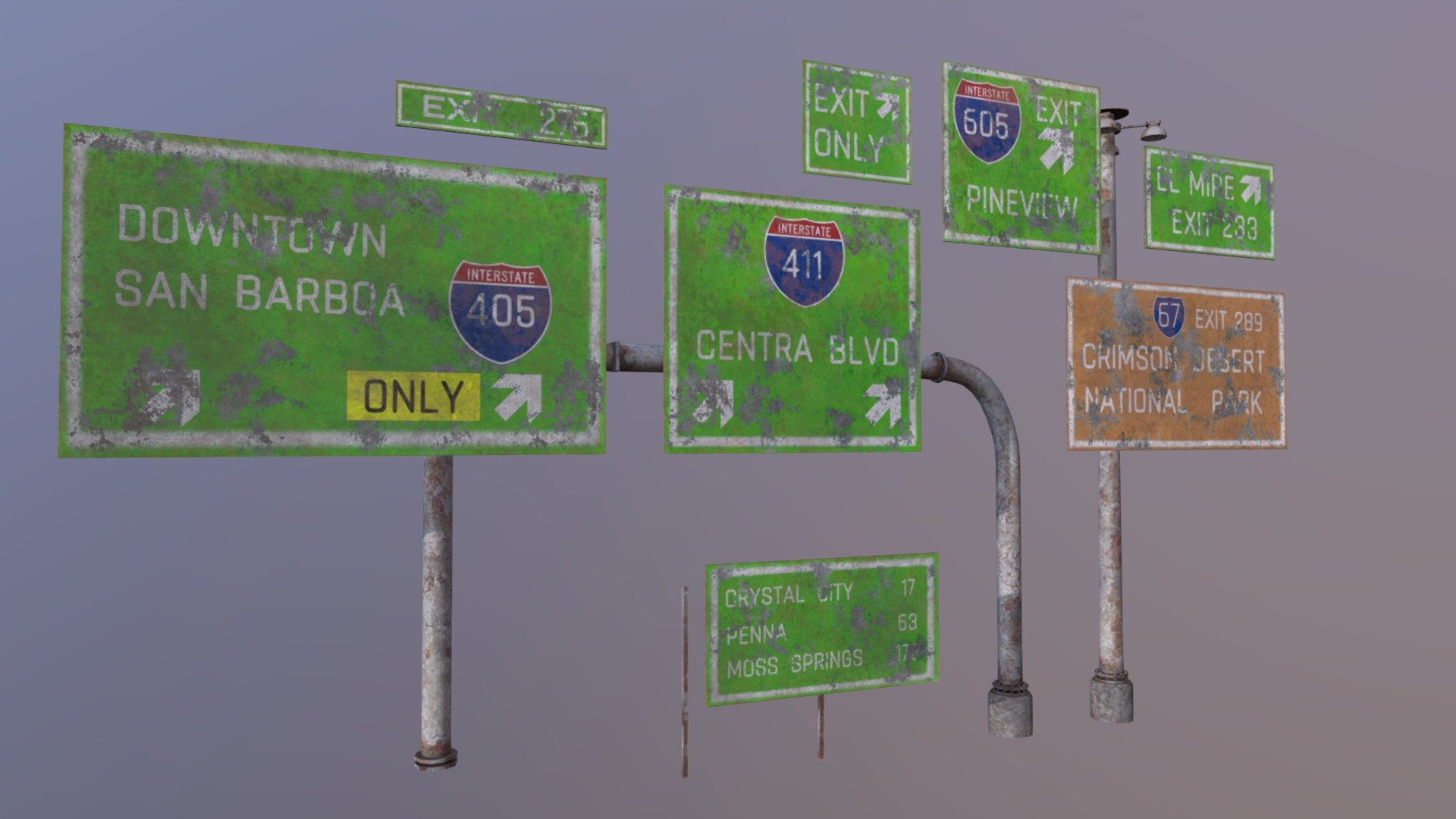 Modular Freeway Assets - 3D model by Caboose3d [c2933b4] - Sketchfab