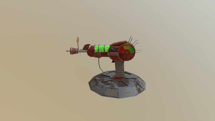Low Poly Raygun 3D Model