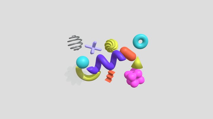 Abstract Geometric Shapes 3D Model