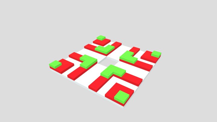 Red and green tile. 3D Model