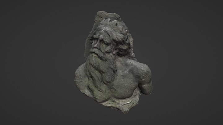 Neptune in Warsaw royal garden 3D Model