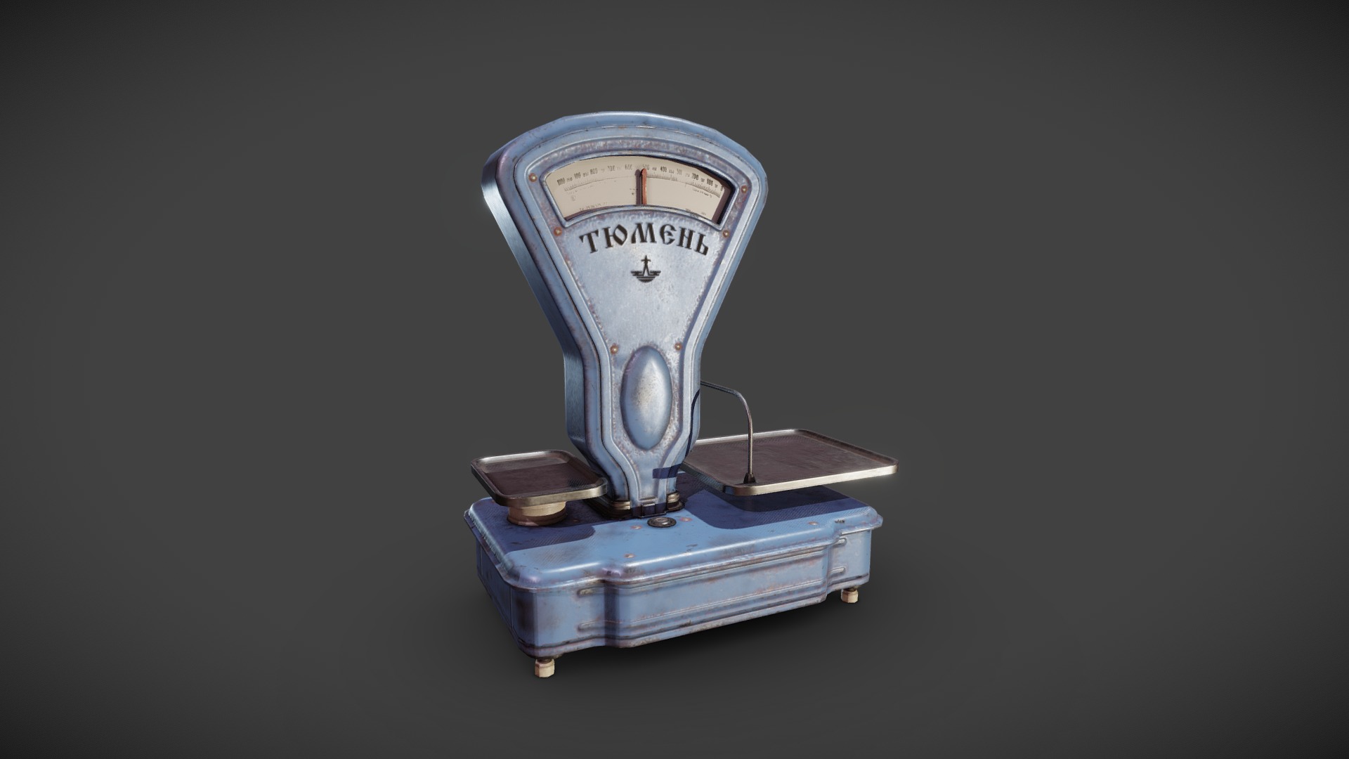 3D model Old USSR Scales - This is a 3D model of the Old USSR Scales. The 3D model is about a machine on the counter.