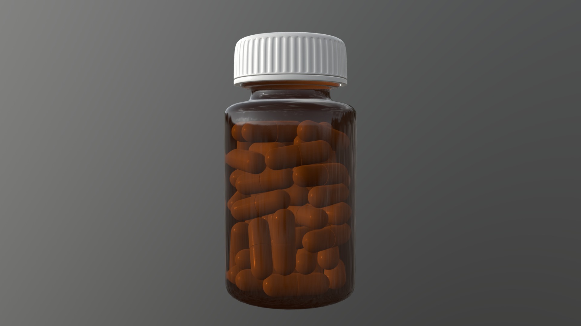 3D model pills in bottle 02 - This is a 3D model of the pills in bottle 02. The 3D model is about a jar of chocolate.