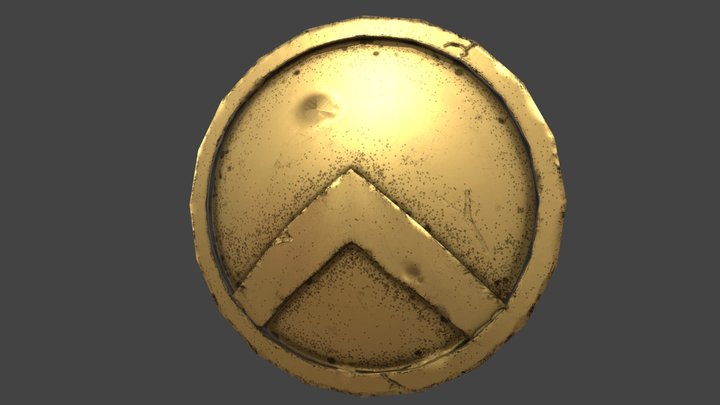 Bronze Spartan Shield 3D Model