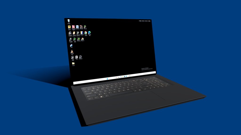 Low-Poly Modern Laptop with Closing Animation
