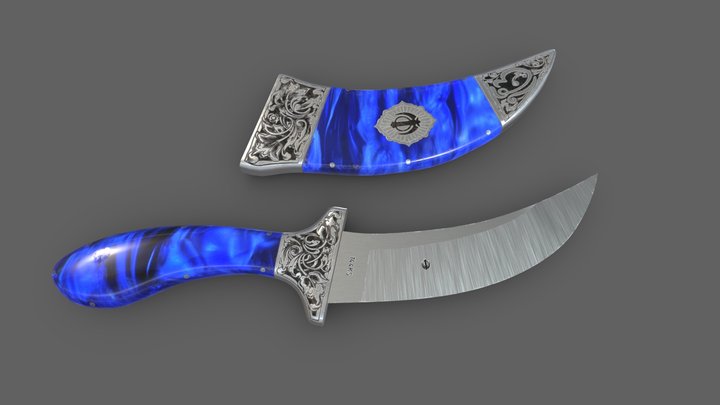 Kirpan Sword Low Poly PBR Realistic 3D Model
