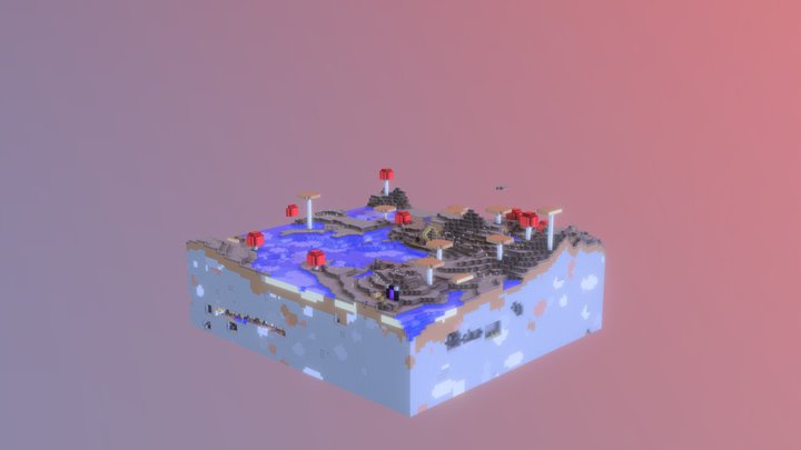 Mushroom Island Base 3D Model