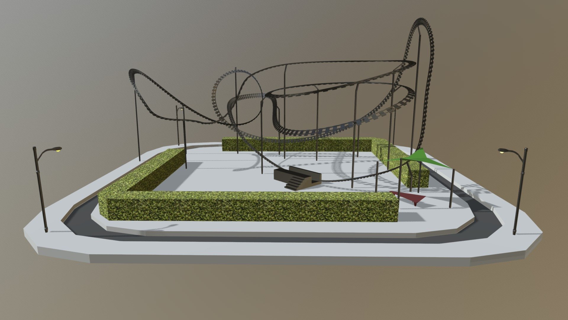 Roller Coaster 3D model by webappsolution mccormickbytes