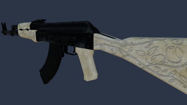 AK-47 Ivory 3D Model