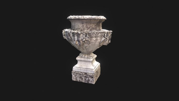 Stone Statue with Faces 3D Model