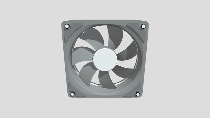 RGB Cooling fan animated 3D Model