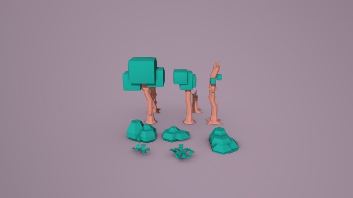 Low Poly Style Nature Pack 3D Model