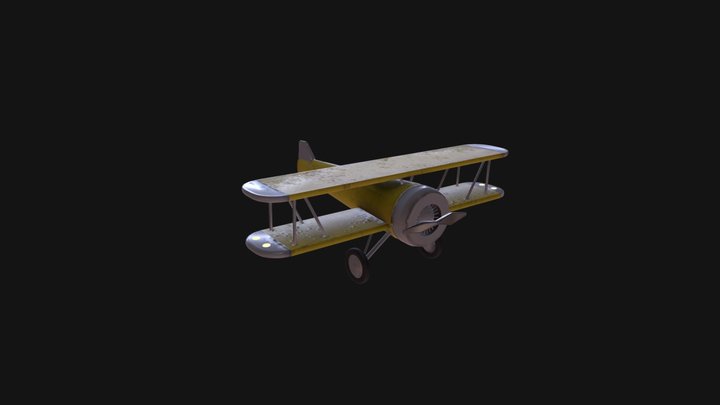 Yellow Glider Plane 3D Model