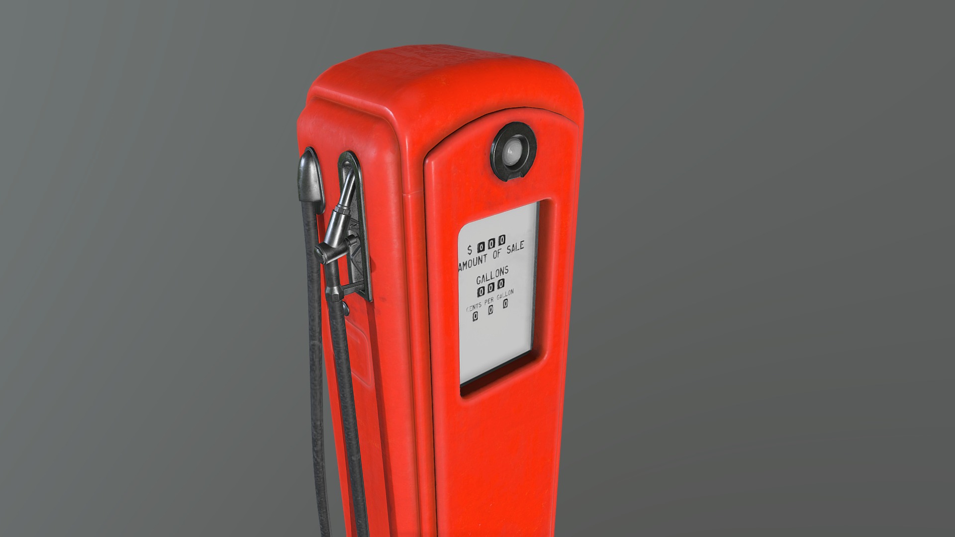 3D model Old Gas Pump - This is a 3D model of the Old Gas Pump. The 3D model is about a red and silver stapler.