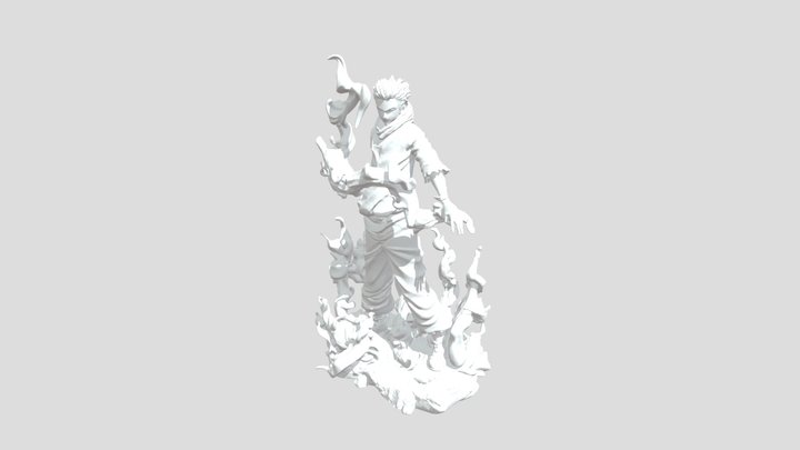 Flaming Warrior Anime Figure 3D Model