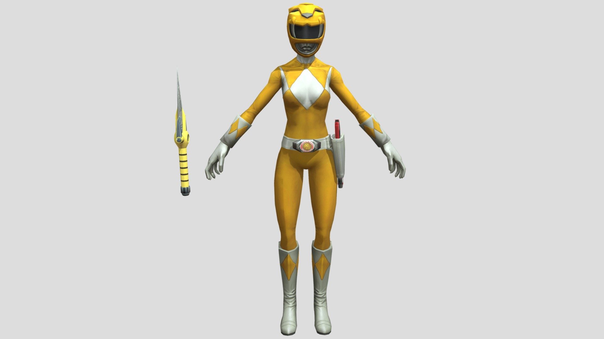 Yellow Ranger(Mighty Morphin) - 3D model by CAPTAAINRO [c2bf51b ...