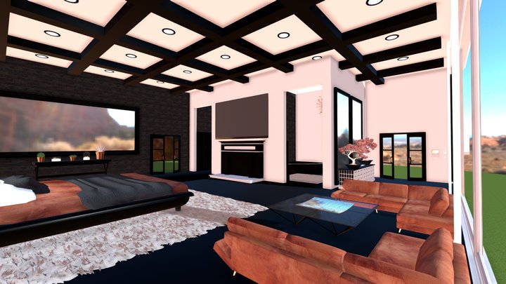 HOUSE BLACK - BROWN LIVING SPACE 3D Model