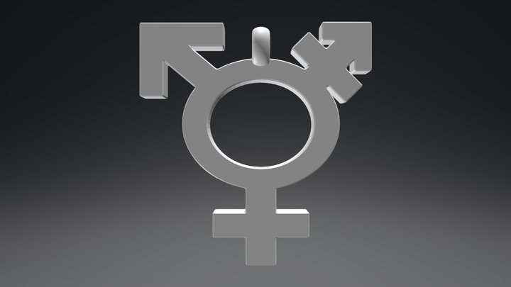 Transgender Pride Pendant 3D Model