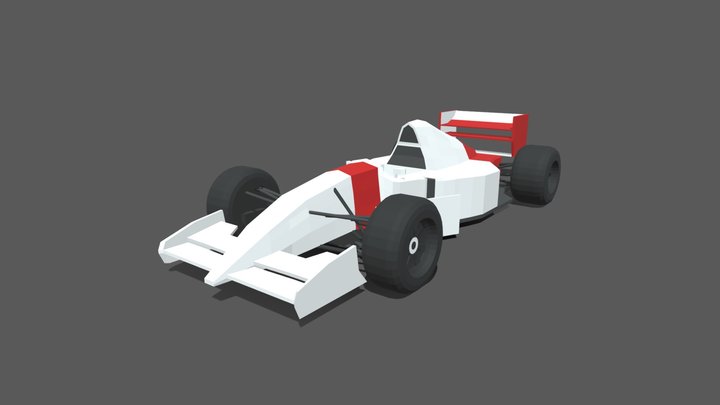 Low Poly McLaren MP4-8 Formula Car 3D Model
