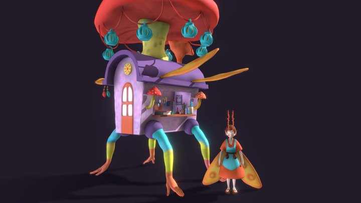 Fantasy Wagon 3D Model