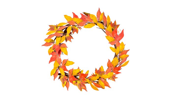 Wreath with autumn leaves – Free 3D Model STL