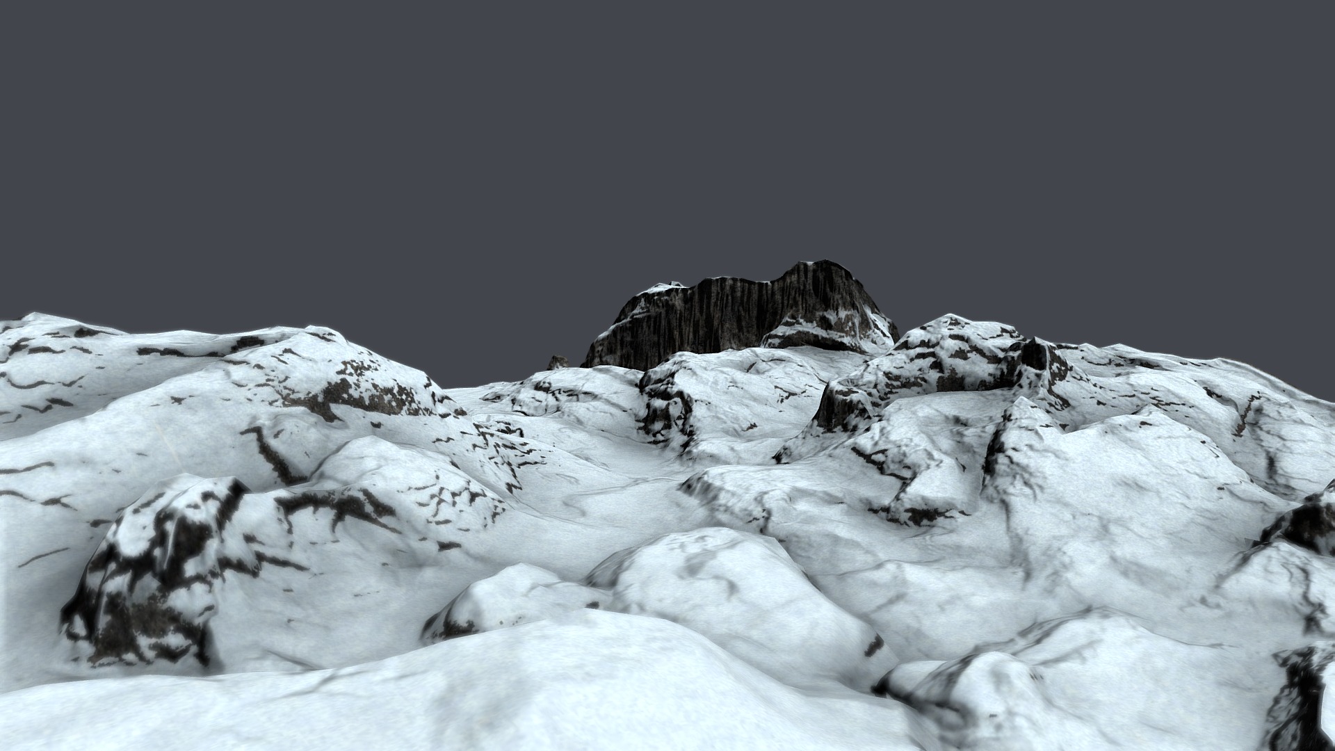 3D model Snow Terrain - This is a 3D model of the Snow Terrain. The 3D model is about a mountain covered in snow.