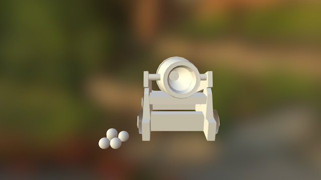 Cannon Low Poly 3D Model