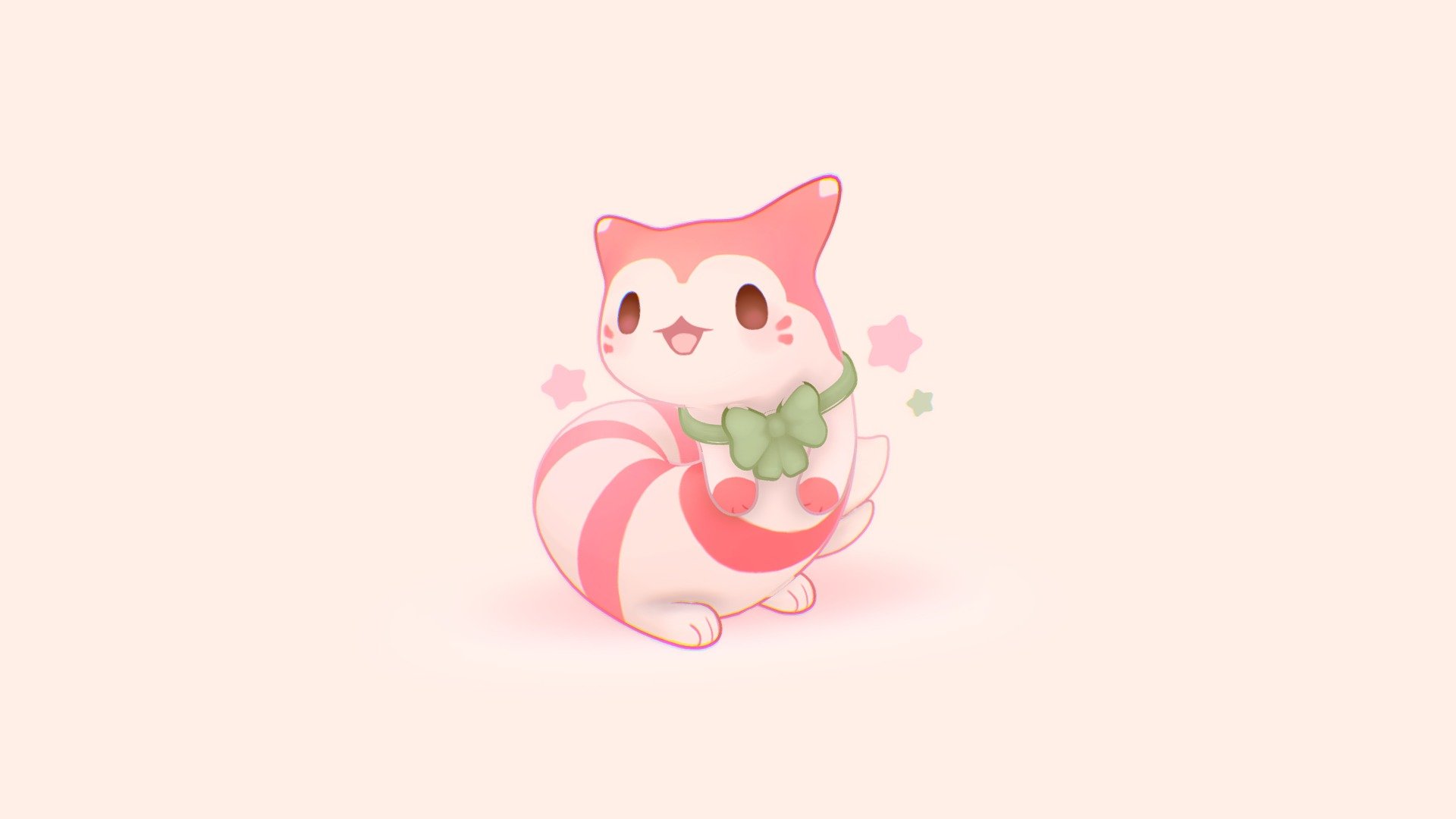 Candy Cane Furret - 3D model by cmartin3D [c2d157f] - Sketchfab