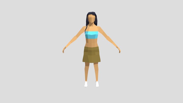 Low Poly Female 03 A 3D Model