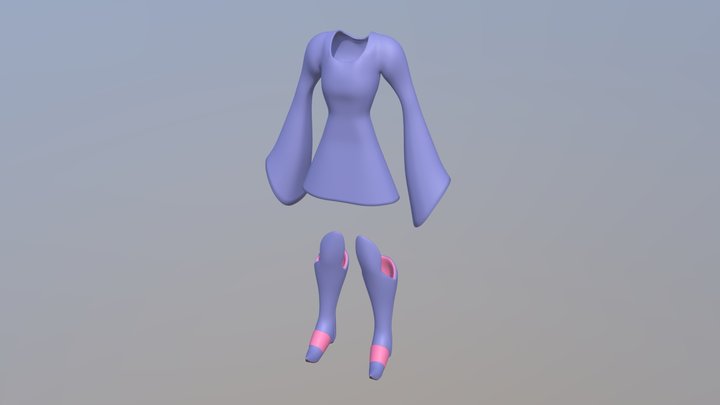 Akko's Witch Robe (Little Witch Academia) 3D Model