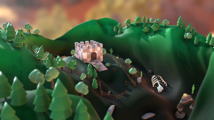 Castle Level Map 3D Model