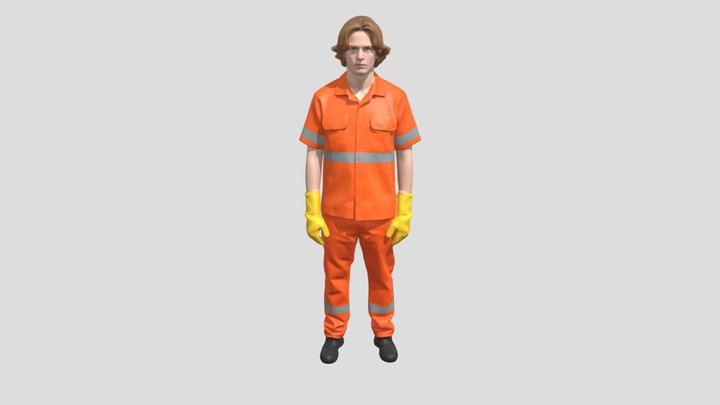High Visibility Orange Worker – Free 3D Model STL