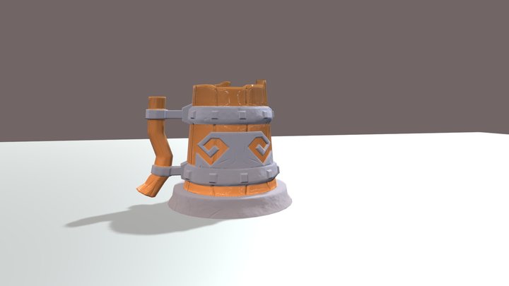 Stylized Ancient Low poly mug Low-poly 3D model 3D Model