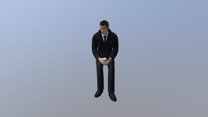 Man Drinking Coffee (1) 3D Model