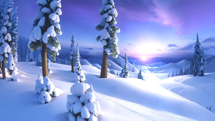 HDRI Winter Fairytale Panorama H 3D Model