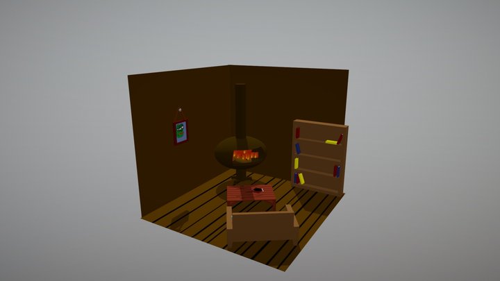 Cartoon Cabin 3D Model