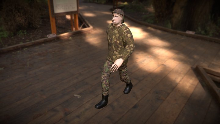 Soldier Walking 3D Model