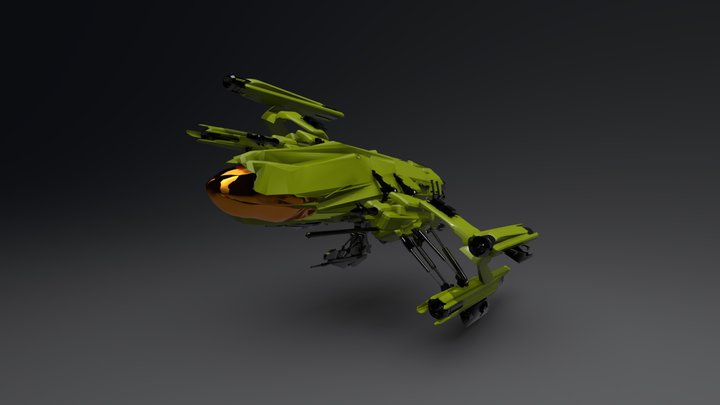 Spaceship inspired by Destiny 3D Model