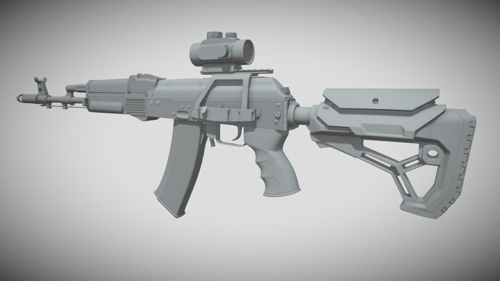 AK-74 HighPoly 3D Model