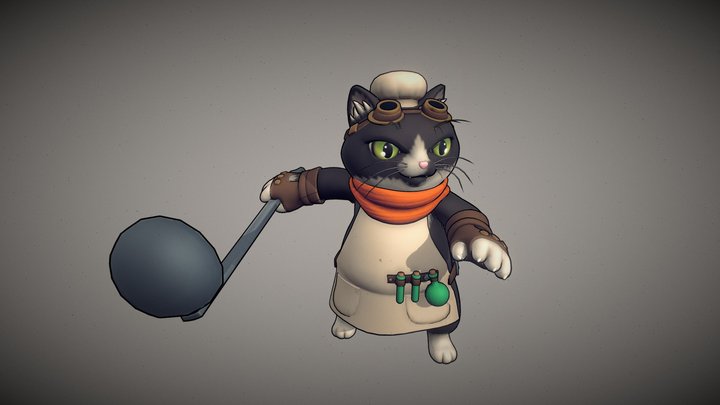 Chef Cat 3D Model